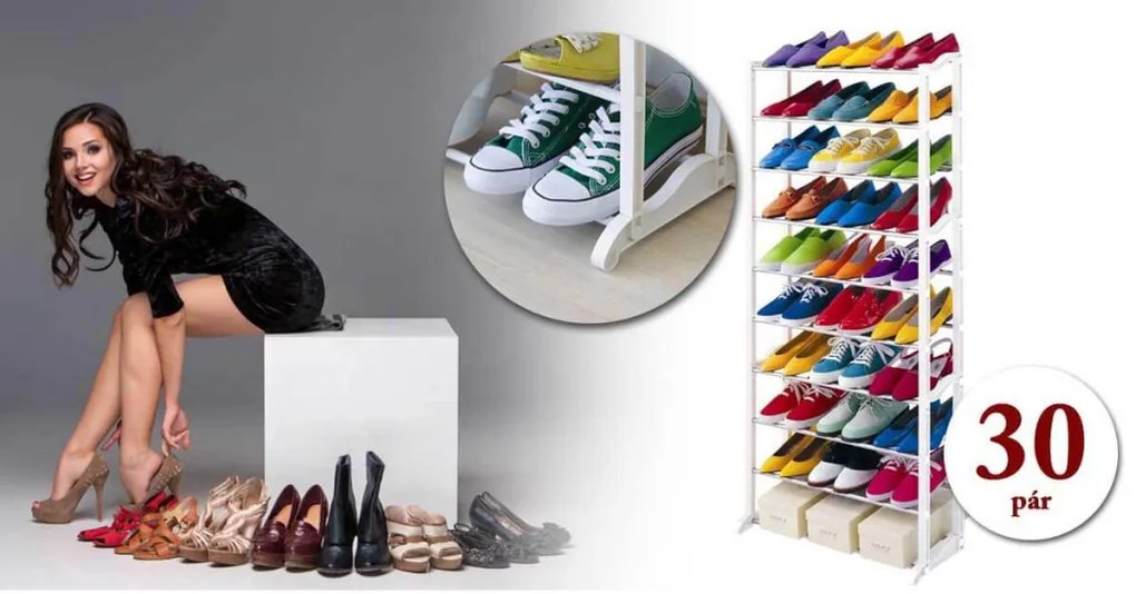 Pantofar cu 10 nivele - alb