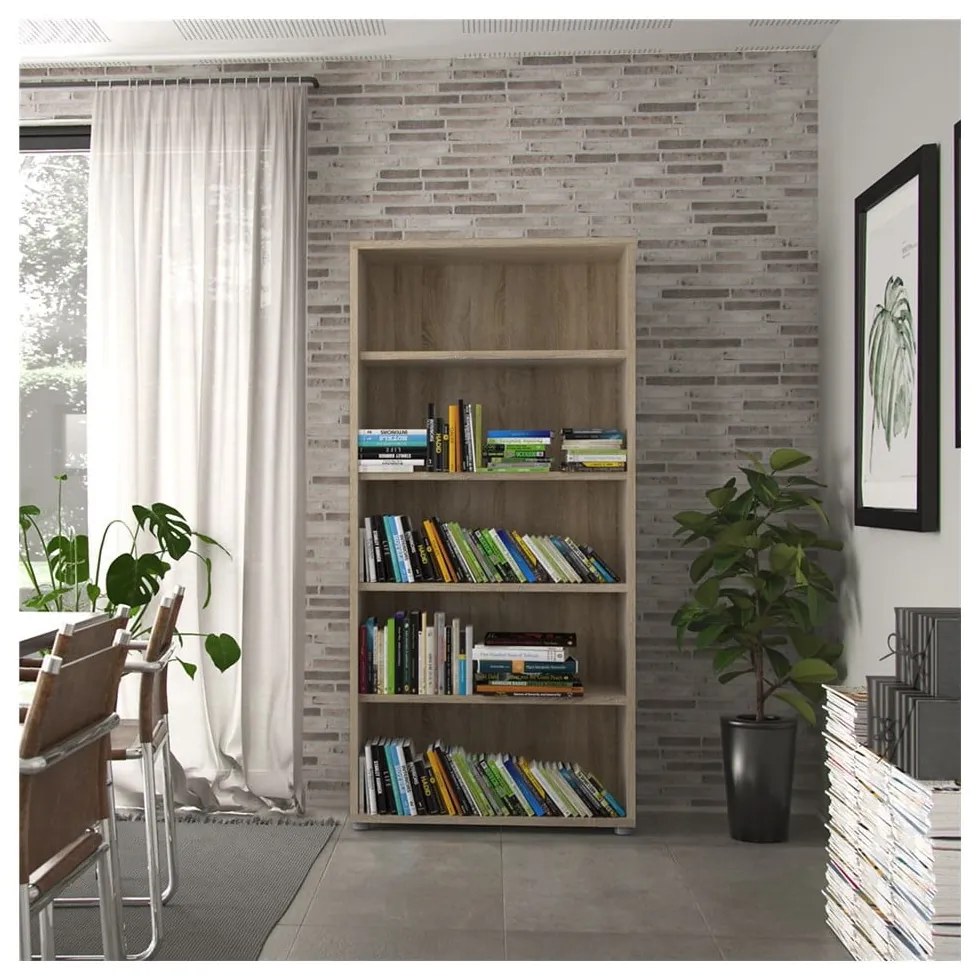 Bibliotecă modulară cu aspect de lemn de stejar 89x189 cm Prima – Tvilum