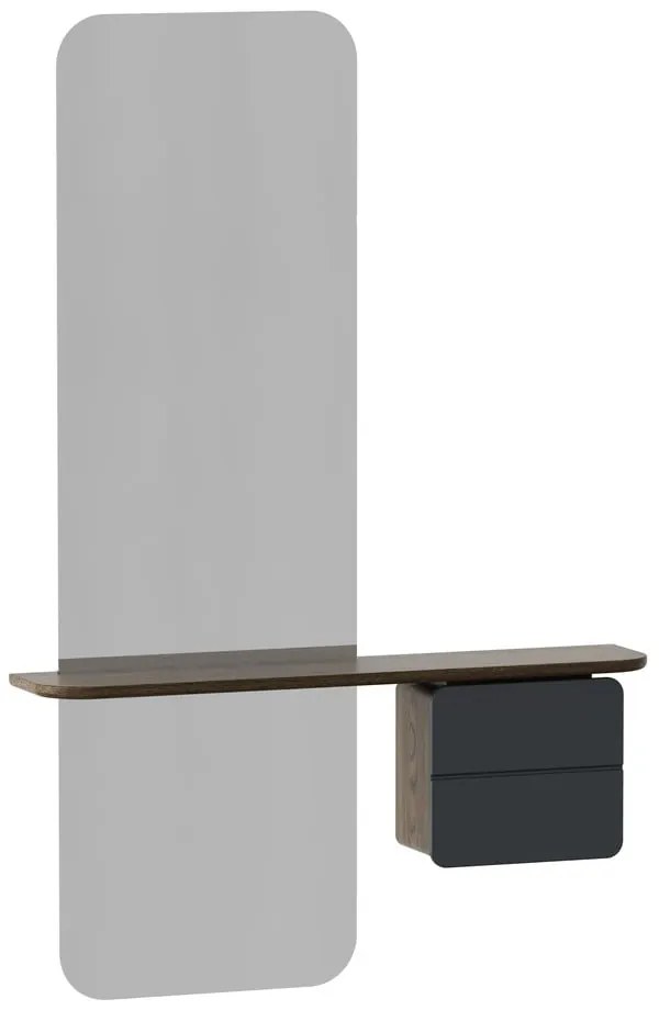 Set pentru hol gri antracit/maro cu aspect de lemn de stejar One More Look – UMAGE