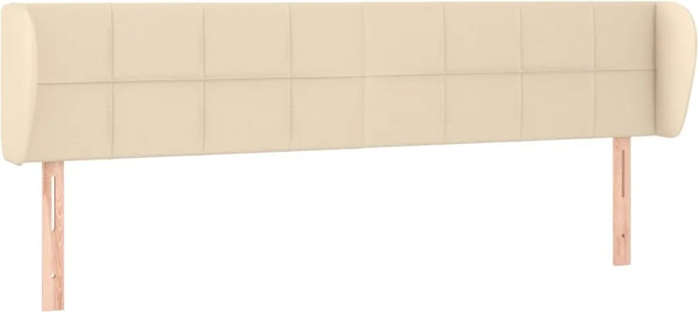 vidaXL Tăblie de pat cu aripioare crem 183x23x78/88 cm material textil