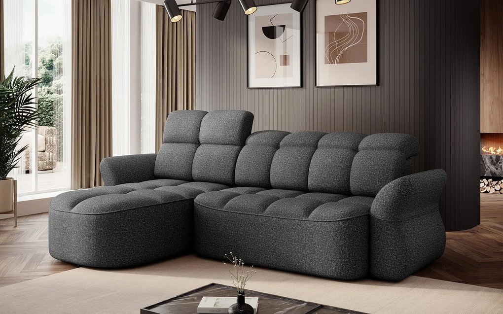 Colțar lemn masiv extensibil Beneth 301×185 cm Personalizabil - Stânga, Space 40