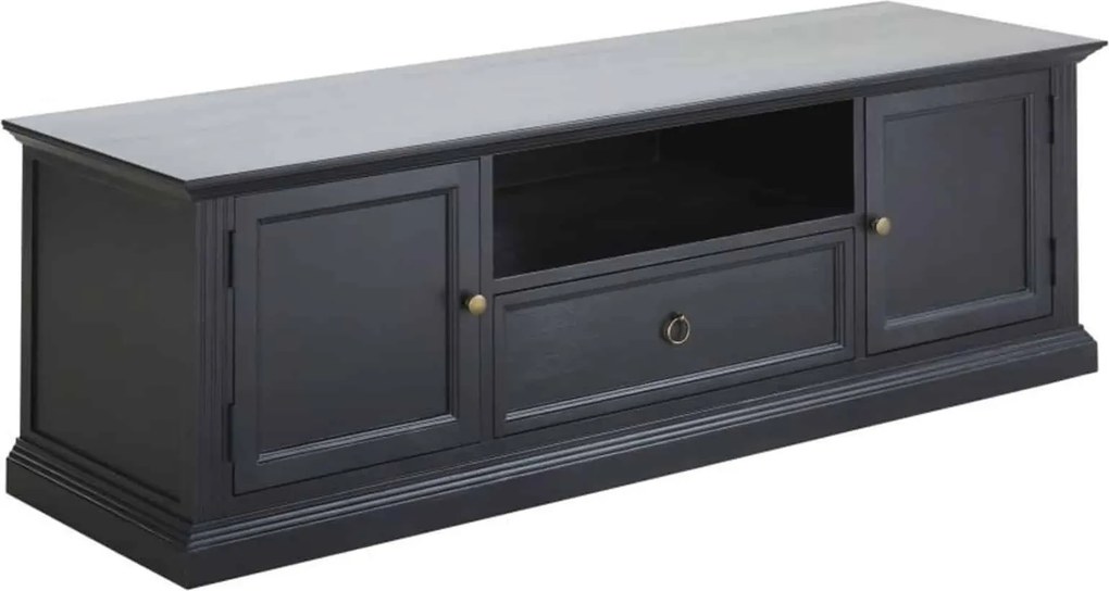Comodă TV lemn masiv gri Noir Antracit, 200 × 45 × 50 cm