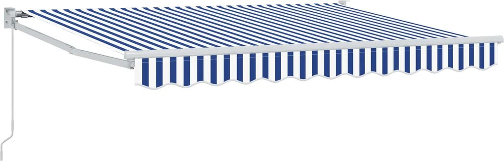 vidaXL Copertină retractabilă manuală Albastru și Alb 2,5 x 2 m