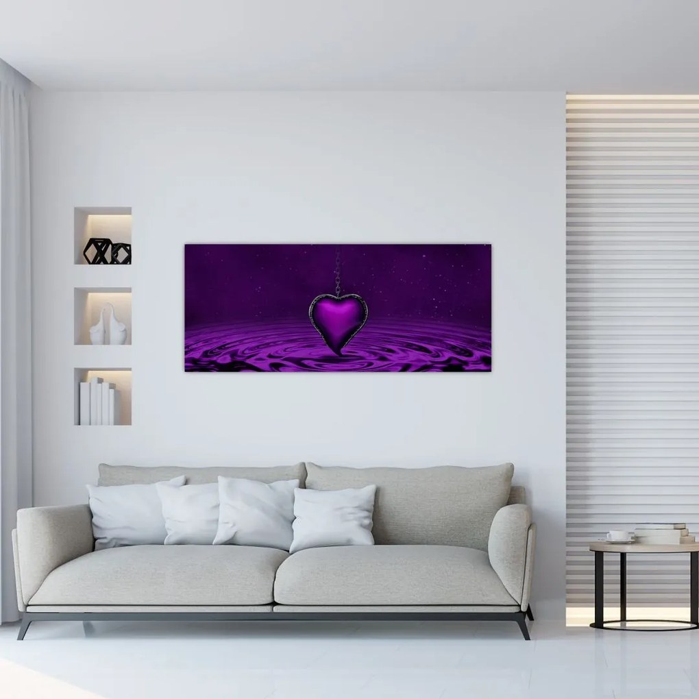 Tablou ci inima violetă (120x50 cm)