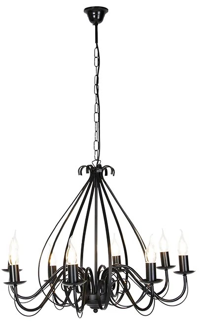 Candelabru clasic negru 8 lumini - Giuseppe 8