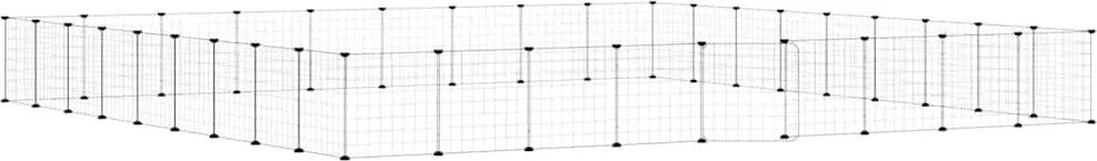 vidaXL Cușcă animale de companie cu ușă 36 panouri negru 35x35 cm oțel