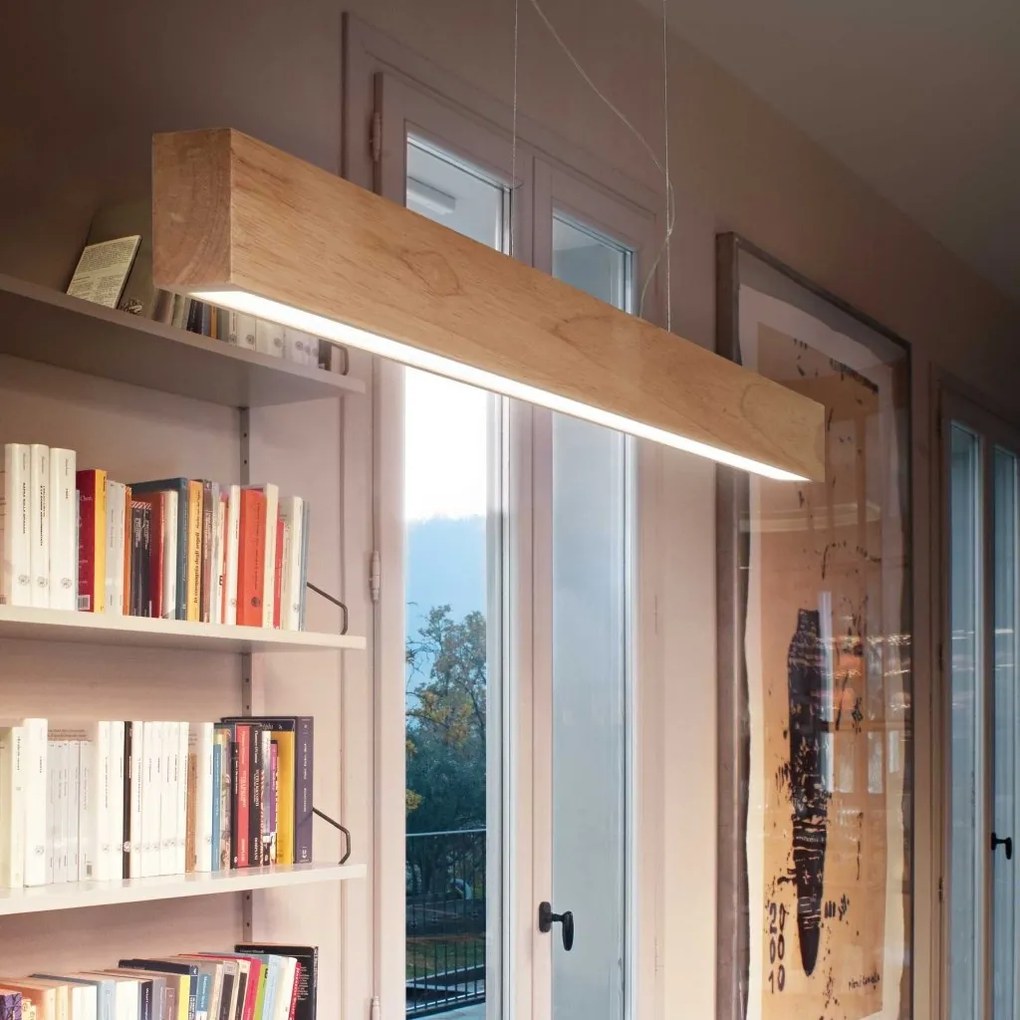 Lustra LED suspendata design natural lemn Craft sp