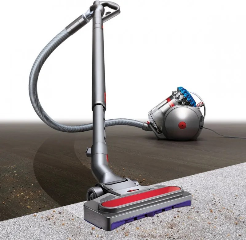 Aspirator fara sac Dyson Cinetic BigBall Absolute 2 447250-01, 700 W, 150 AW, 0,8 l, 35 cicloni, Redresare automata in caz de rasturnare, 5 accesorii, Nichel/Albastru