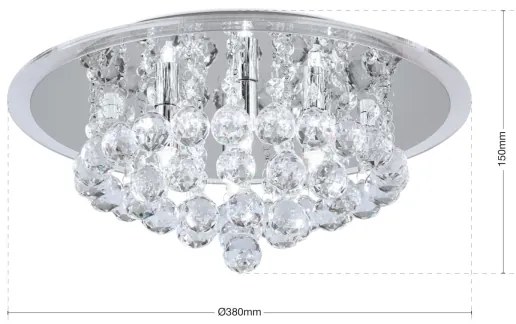 Plafonieră de cristal Orion DLU 2378/4/38 GLORIA 4xG9/40W/230V d. 38 cm crom