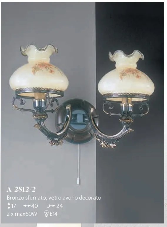 Aplica de perete design italian din alama cu lemn 2812