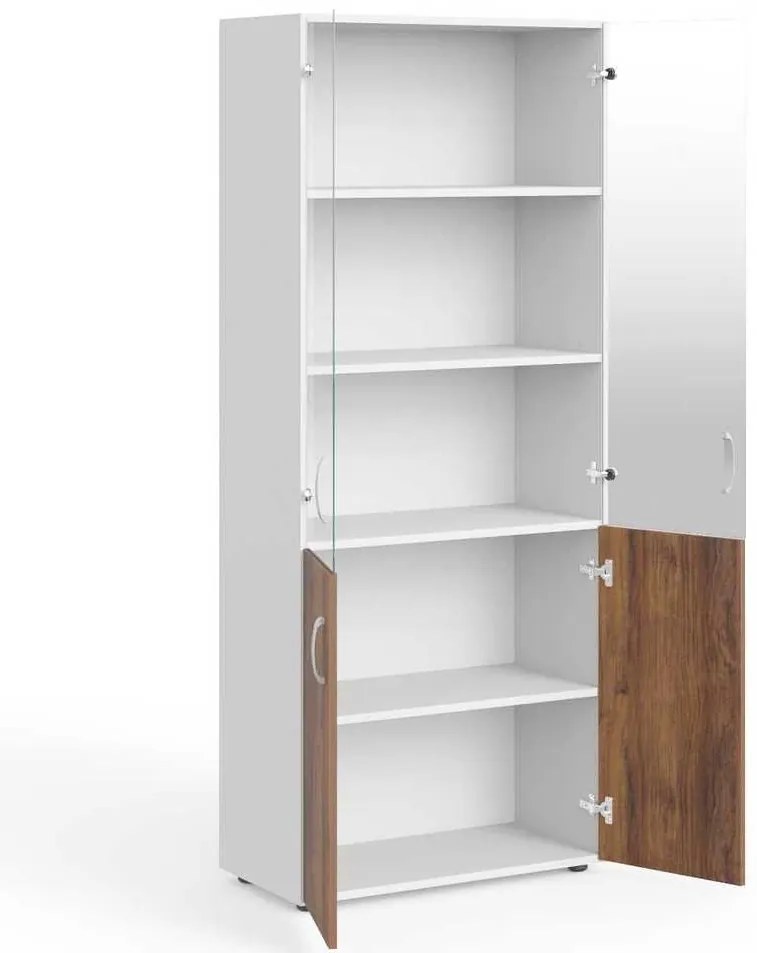 Dulap înalt Manager 79,9 x 42,2 x 196,5 cm, nuca warmia / alb