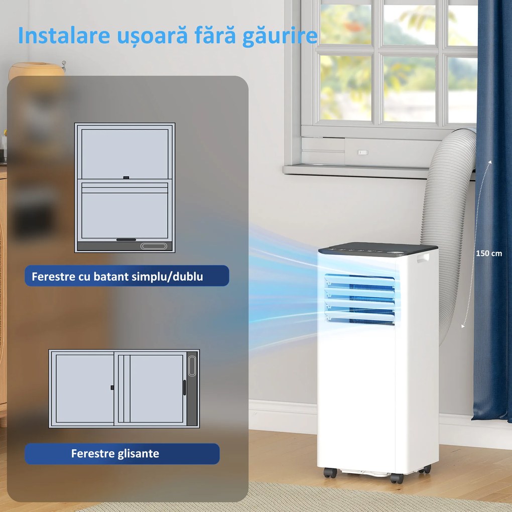 HOMCOM Climatizator Portabil Aparat de Aer Condiționat 9000 BTU Mobil | Aosom Romania