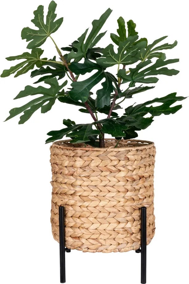 Antas vas din răchită, jacint de apă, natural/negru, 26,5x26,5x29 cm