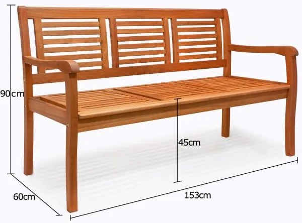 Deuba Banca de gradina - Eucalipt - 153 cm