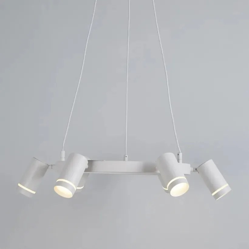 Lustra LED suspendata cu 6 spoturi directionabile, Laser alb