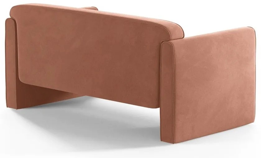 Canapea roz cu tapițerie din catifea 140 cm Abby – Micadoni