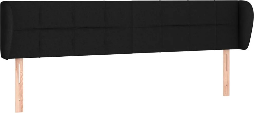 vidaXL Tăblie de pat cu aripioare negru 203x23x78/88 cm textil