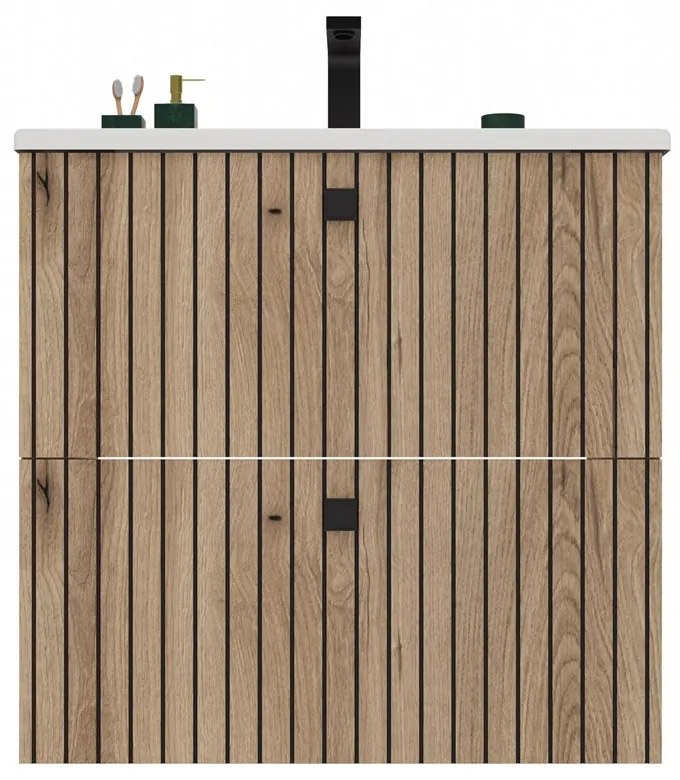 Dulap sub lavoar Terca 1 60 (stejar evoke) (cu lavoar). 1133036