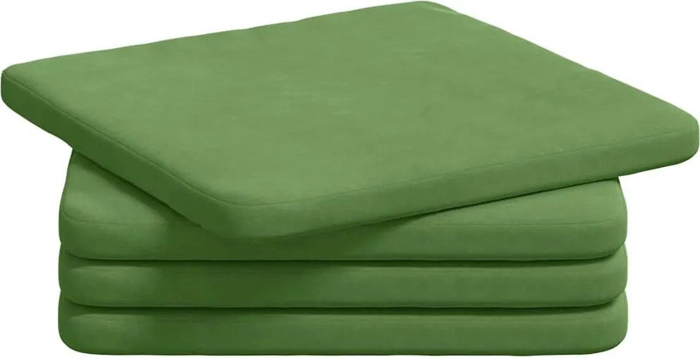 vidaXL Perne de Șezut 4 pcs Verde deschis 40 x 40 x 3 cm Catifea