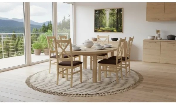 Scaun de sufragerie NATE stejar sonoma/maro închis