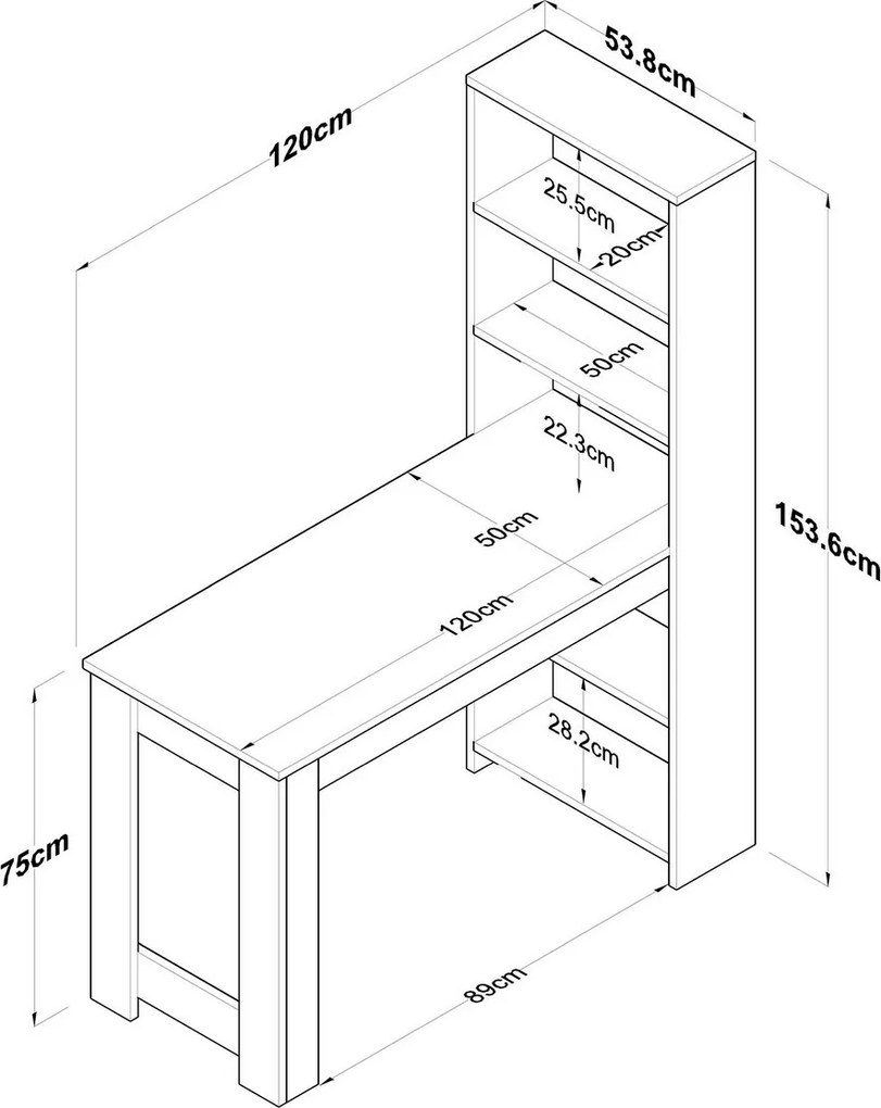 Biro Halon Alb și Nuc