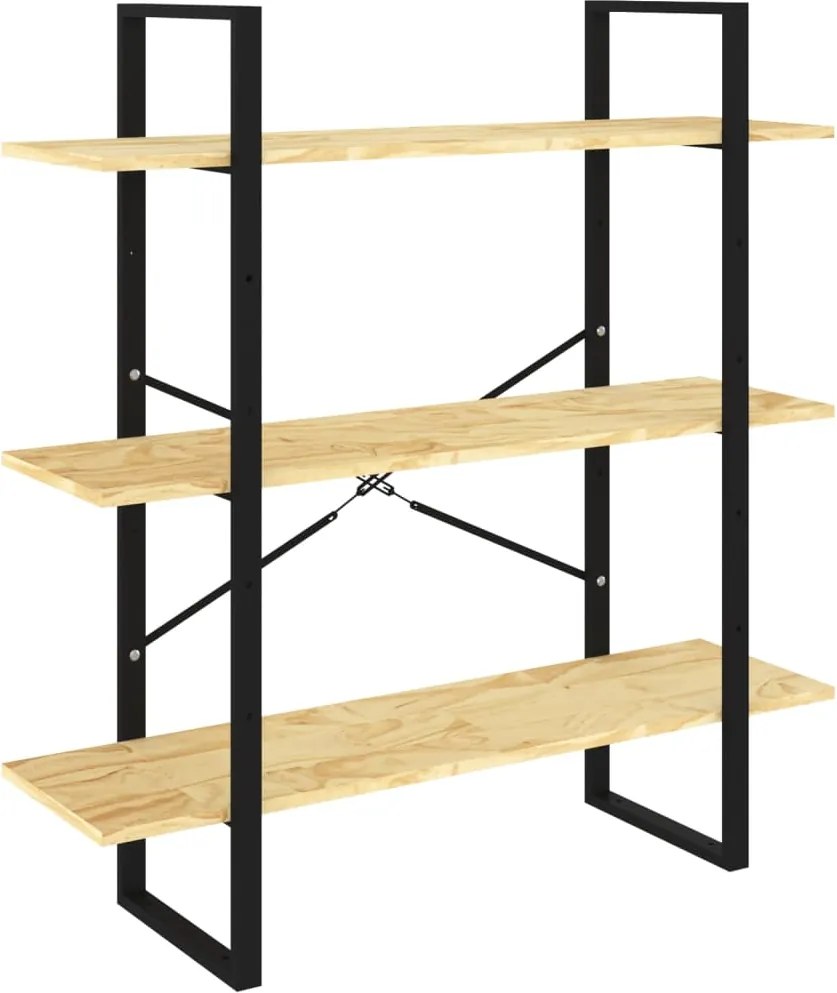 vidaXL Bibliotecă cu 3 rafturi, 100x30x105 cm, lemn masiv de pin