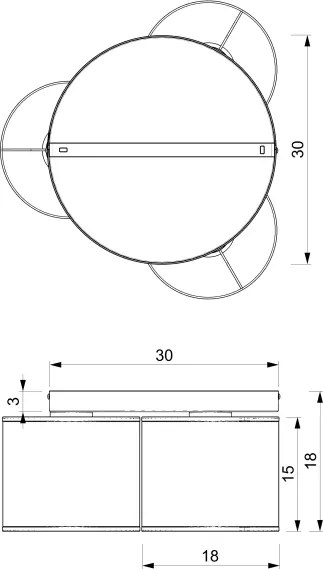 Lampă de tavan ARDEN 3xE27/15W/230V Ø 30 cm bej
