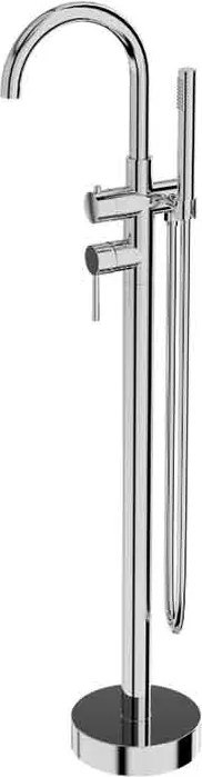 Baterie cada freestanding din alama sanitara, crom lucios, cu set dus 117,2 cm, LaVita Verdi Crom