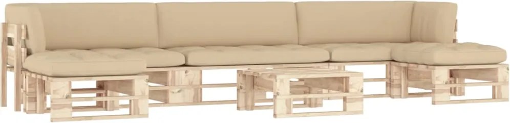 vidaXL Set mobilier de grădină cu perne, 6 piese, lemn pin tratat