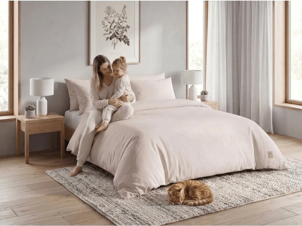 Lenjerie de pat din bumbac FOREVER COLOURS roz deschis Dimensiune lenjerie de pat: 2 buc 60 x 70 cm | 260 x 220 cm