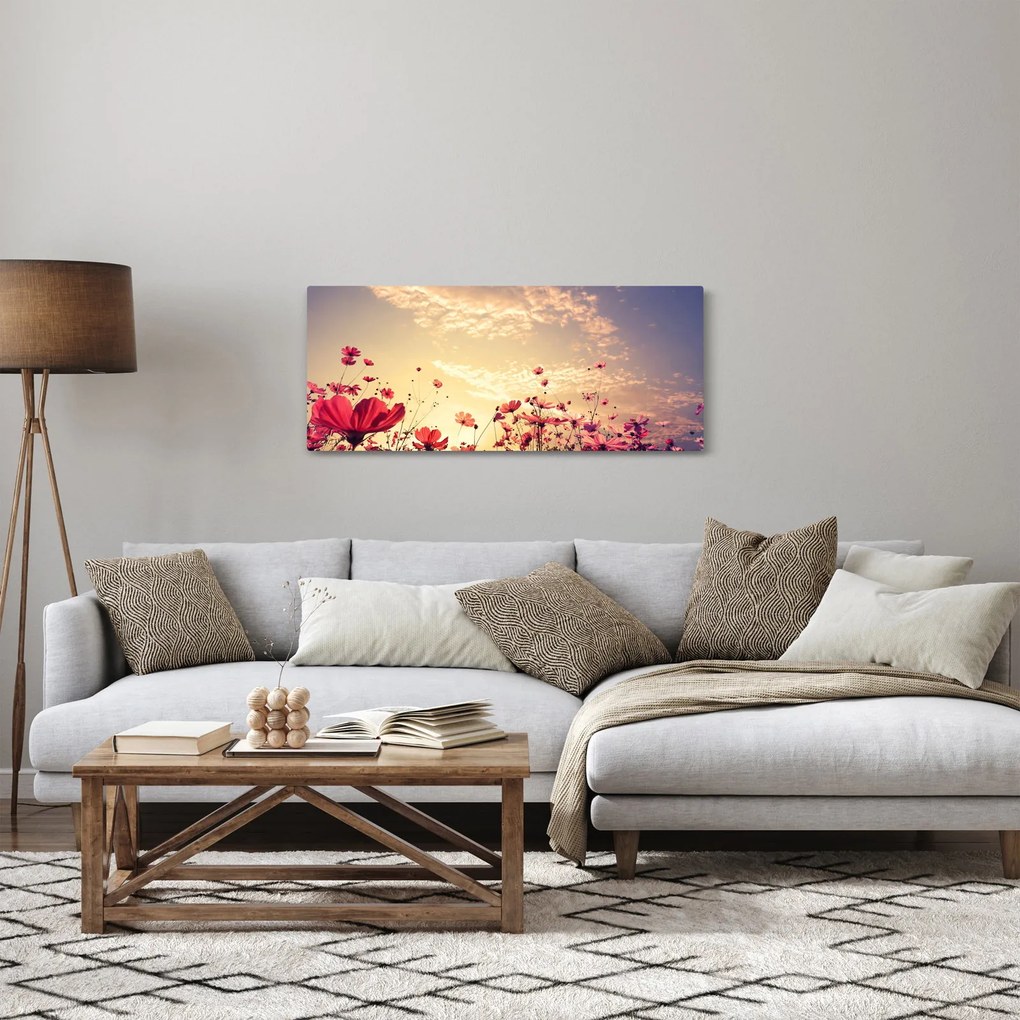 Tablou - Lunca cu flori (120x50 cm)