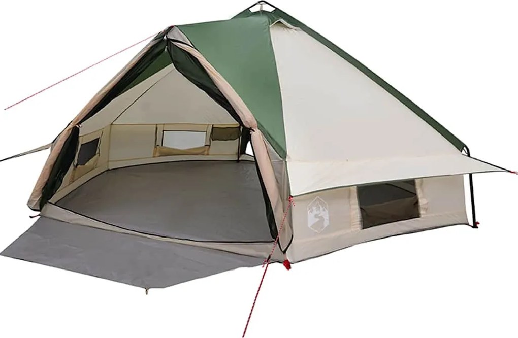 vidaXL Cort Teepee pentru 8 Persoane Verde și alb 490 x 410 x 210 cm