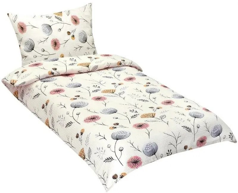 Bellatex Crepe lenjerie Makovice bej , 140 x 200,70 x 90 cm, 140 x 200 cm, 70 x 90 cm