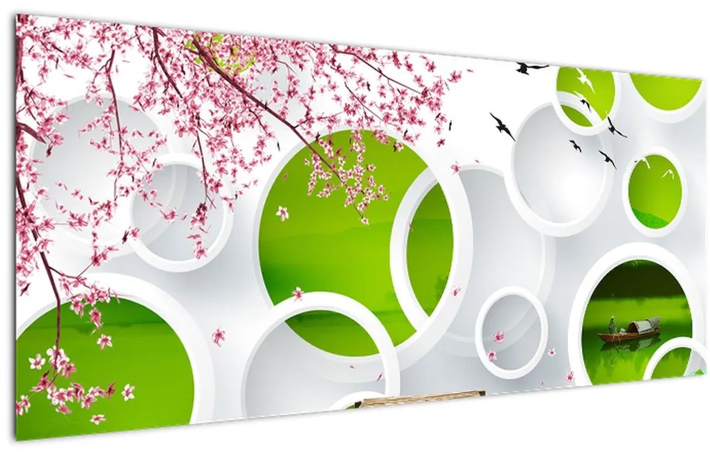 Tablou - Ponton peste lac (120x50 cm)