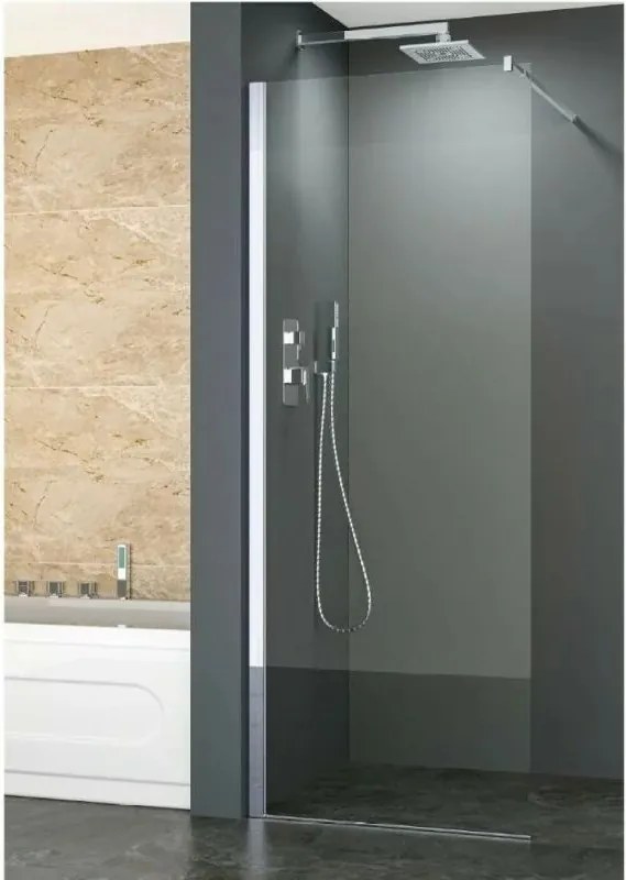 Paravan de dus tip Walk-In Inter Ceramic crom 70x200 cm sticla transparenta