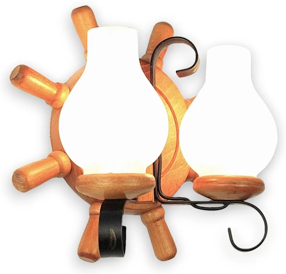 Aplica de perete rustica fabricata manual din lemn Timona WOOD-TI-AP2