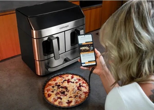 Concept FR9000 - Friteuză cu aer cald PIZZA TRIO 18,5 l 2700W/230V inox/negru