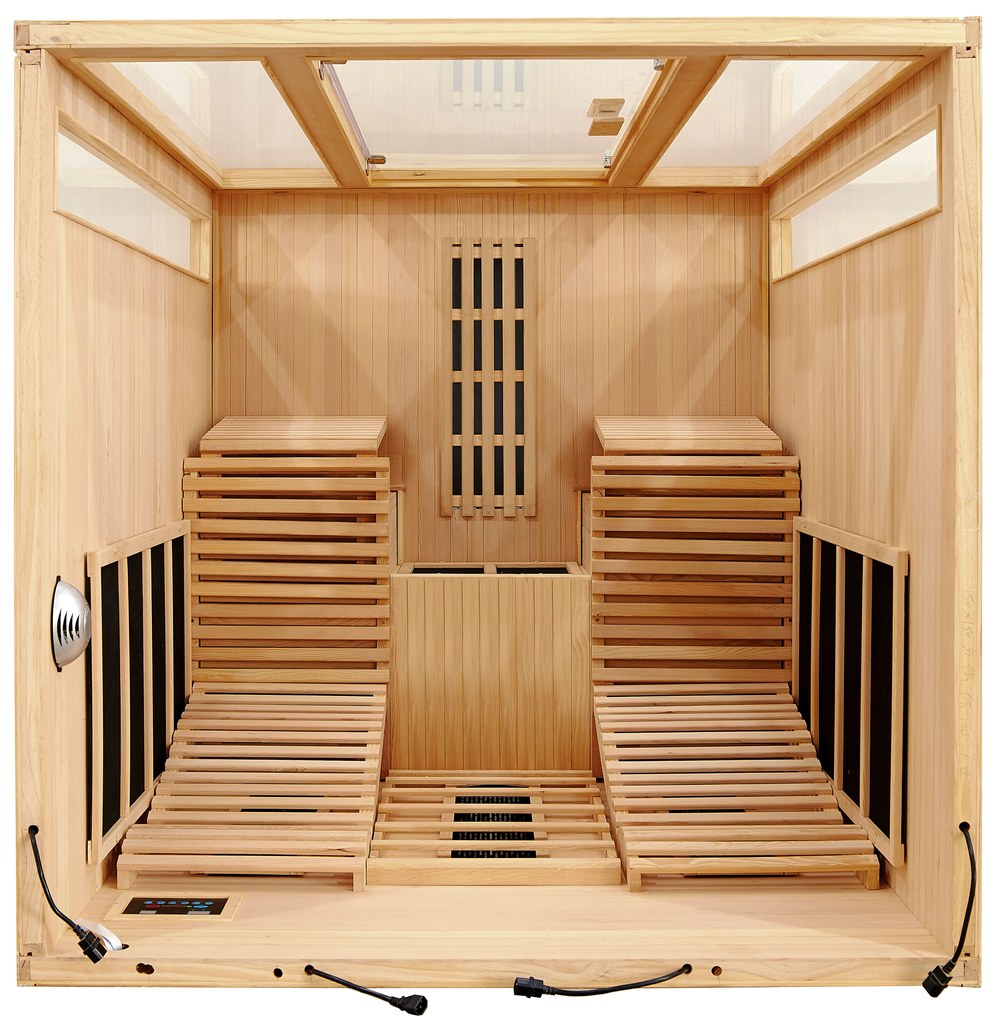 Infračervená sauna/ tepelná kabína Helsinki 150 s triplexným vykurovacím systémom a drevom Hemlock