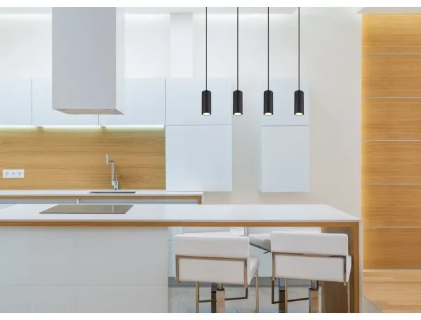 Lustră pe cablu ROBBY 4xGU10/35W/230V negru/maro Globo 57911-4HBW