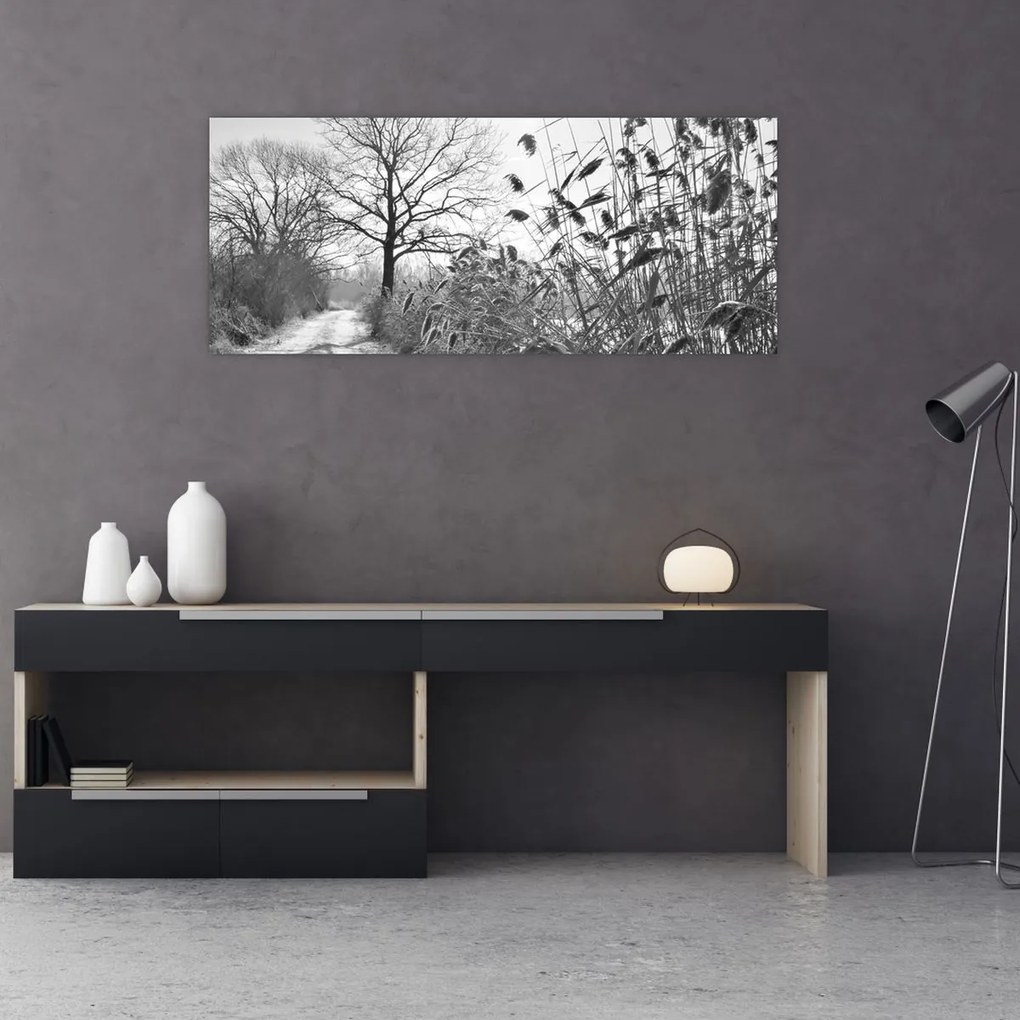 Tablou - Câmpuri în timpul iernii (120x50 cm)