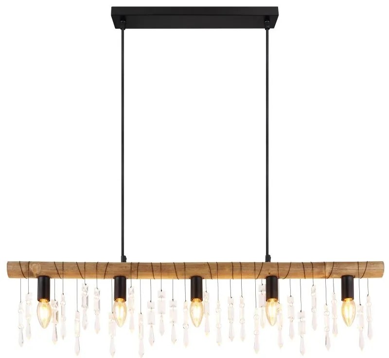 Lustra suspendata design modern Kira I negru, maro