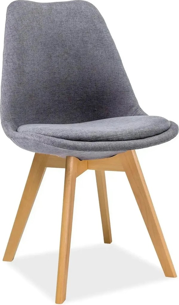Scaun DIOR, gri/stejar, stofa/lemn, 49x41x83 cm