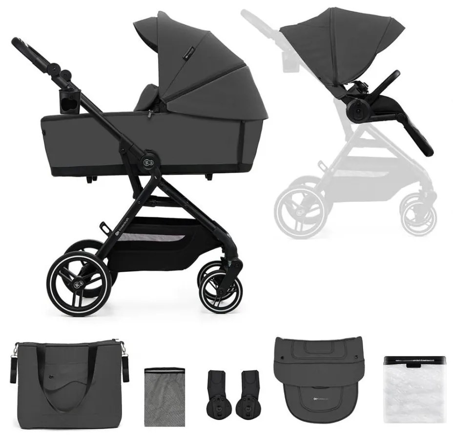 Cărucior de copii combinat 2 în 1 KINDERKRAFT SELECT YOXI Moonlight grey