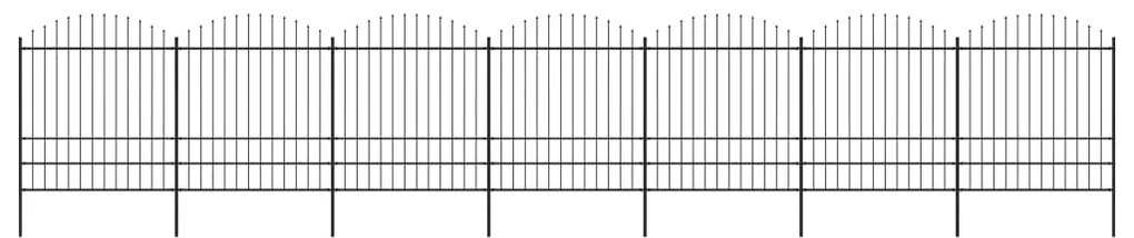 vidaXL Gard de grădină cu vârf tip suliță din oțel 1248x200 cm, negru