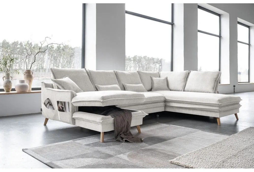 Colțar bej extensibil (cu colț pe partea dreaptă/în formă de "U") Charming Charlie – Miuform