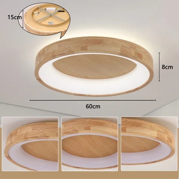 Plafonieră Brilagi-LED FALCON WOOD LED/40W/230V 3000/4000/6000K 60 cm lemn