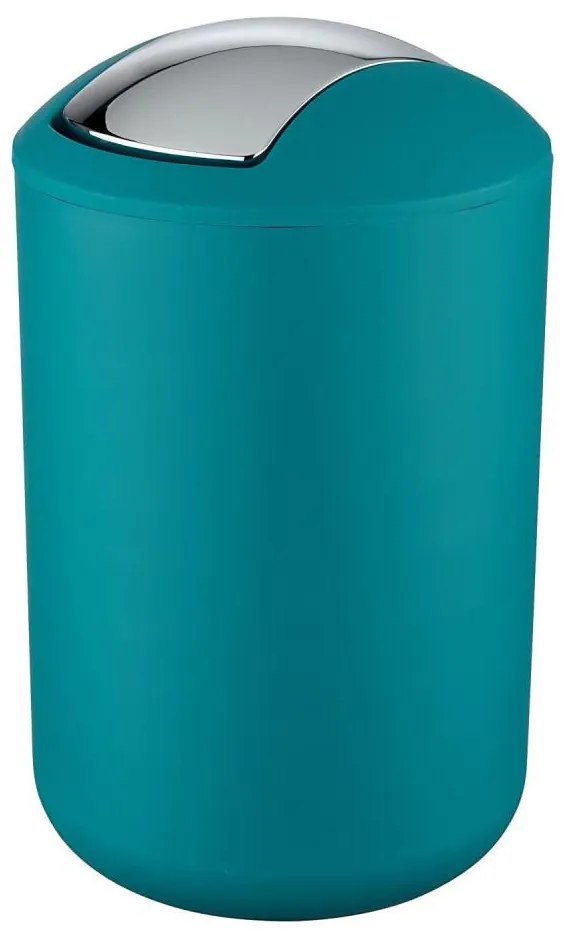WENKO 21227100 - Coș de gunoi BRASIL 19,5 x 31 cm, turcoaz/crom lucios