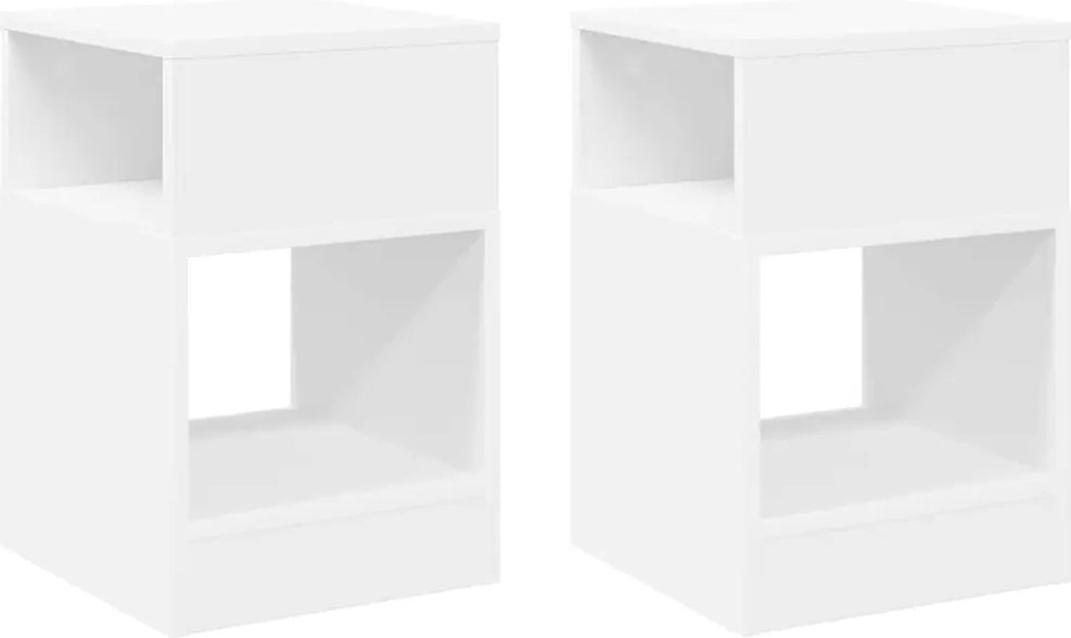 vidaXL Masă laterală 2 pcs Alb 30,5 x 30 x 45 cm Lemn compozit