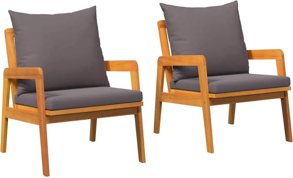 vidaXL Scaun pentru Grădină 2 pcs Ulei Natural Lemn Solid de Acacia