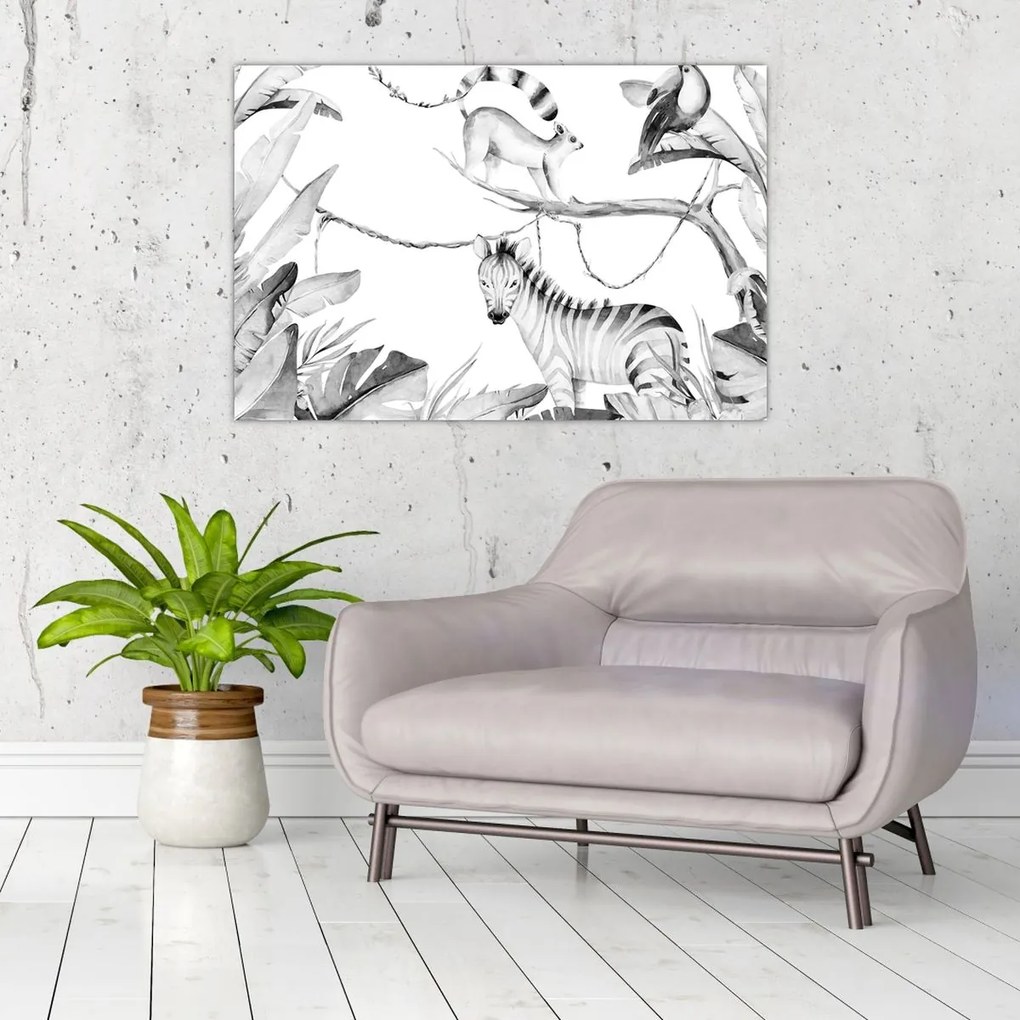 Tablou - Acuarelă Jungla (90x60 cm)